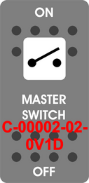 "MASTER SWITCH"  Grey Switch Cap single White Lens  ON-OFF