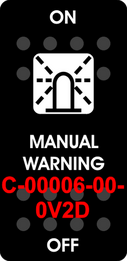"MANUAL WARNING"   Black Switch Cap single White Lens  (ON)-OFF