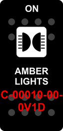 "AMBER LIGHTS"  Black Switch Cap single White Lens  ON-OFF