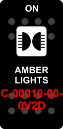 "AMBER LIGHTS"  Black Switch Cap single White Lens  (ON)-OFF