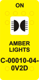 "AMBER LIGHTS"  Yellow Switch Cap single White Lens  (ON)-OFF