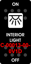 "INTERIOR LIGHT"  Black Switch Cap single White Lens  ON-OFF