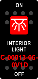 "INTERIOR LIGHT"  Black Switch Cap single Red Lens  ON-OFF