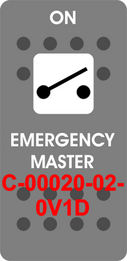 "EMERGENCY MASTER"  Grey Switch Cap single White Lens  ON-OFF