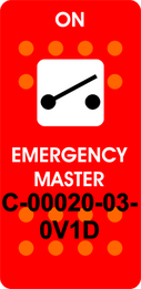 "EMERGENCY MASTER"  Red Switch Cap single White Lens ON-OFF