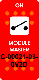 "MODULE MASTER" (ON)-OFF Red Switch Cap single White Lens