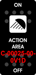 "ACTION AREA"  Black Switch Cap single White Lens  ON-OFF
