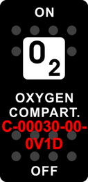 "OXYGEN COMPT"   Black Switch Cap single White Lens  ON-OFF