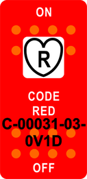 "CODE RED" Red Switch Cap single White Lens ON-OFF