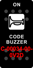 "CODE BUZZER"  Black Switch Cap single White Lens (ON)-OFF