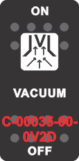 "VACUUM"  Black Switch Cap single White Lens (ON)-OFF