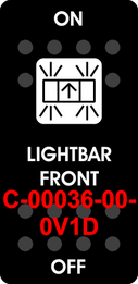 "LIGHTBAR FRONT"  Black Switch Cap single White Lens ON-OFF