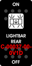 "LIGHTBAR REAR" Black Switch Cap single White Lens ON-OFF