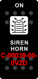 "SIREN HORN"  Black Switch Cap single White Lens (ON)-OFF