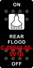 "REAR FLOOD" Black Switch Cap single White Lens ON-OFF
