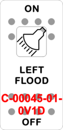 "LEFT FLOOD"  White Switch Cap single White Lens ON-OFF