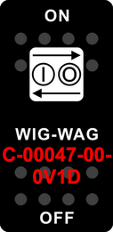 "WIG-WAG"  Black Switch Cap single White Lens ON-OFF