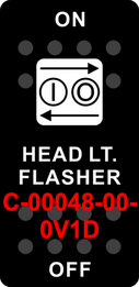 "HEAD LT FLASHER" Black Switch Cap single White Lens ON-OFF