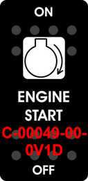 "ENGINE START" Black Switch Cap single White Lens ON-OFF