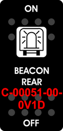 "BEACON REAR"  Black Switch Cap single White Lens ON-OFF