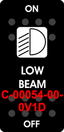 "LOW BEAM"  Black Switch Cap single White Lens ON-OFF