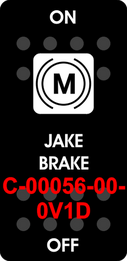 "JAKE BRAKE"  Black Switch Cap single White Lens ON-OFF