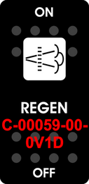 "REGEN"  Black Switch Cap single White Lens ON-OFF
