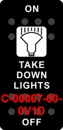 "TAKE DOWN LIGHTS" Black Switch Cap single White Lens  ON-OFF