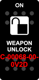 "WEAPON UNLOCK" Black Switch Cap single White Lens   (ON)-OFF