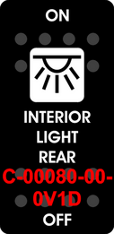 "INTERIOR LIGHT REAR"   Black Switch Cap single White Lens  ON-OFF