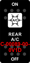 "REAR A/C"  Black Switch Cap single White Lens  ON-OFF