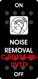 "NOISE REMOVAL"  Black Switch Cap single White Lens  ON-OFF