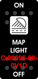 "MAP LIGHT"  Black Switch Cap single White Lens  ON-OFF