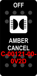 "AMBER CANCEL OFF" Black Switch Cap sinlge White Lens   (ON)-OFF