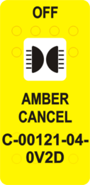 "AMBER CANCEL OFF" Yellow Switch Cap sinlge White Lens   (ON)-OFF