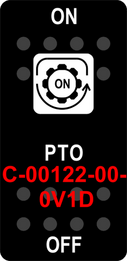 "PTO"  Black Switch Cap sinlge White Lens  ON-OFF