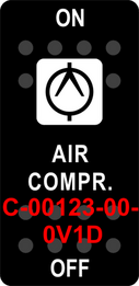 "AIR COMPR"  Black Switch Cap sinlge White Lens  ON-OFF