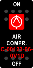 "AIR COMPR"  Black Switch Cap single Red Lens  ON-OFF