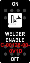 "WELDER ENABLE"  Black Switch Cap single White Lens  ON-OFF
