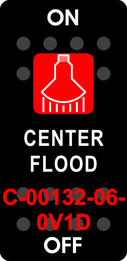 "CENTER FLOOD"  Black Switch Cap sinlge Red Lens  ON-OFF