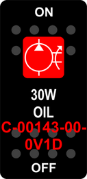 "30W OIL" Black Switch Cap single Red Lens  ON-OFF