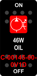 "46W OIL"  Black Switch Cap single Red Lens  ON-OFF