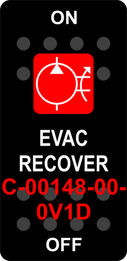 "EVAC RECOVER"  Black Switch Cap single Red Lens  ON-OFF