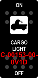 "CARGO LIGHT"  Black Switch Cap single White Lens  ON-OFF