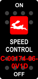 "SPEED CONTROL" Black Switch Cap single Red Lens   ON-OFF