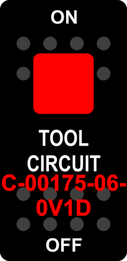 "TOOL CIRCUIT"  Black Switch Cap single Red Lens ON-OFF