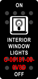 "INTERIOR WINDOW LIGHTS"  Black Switch Cap single White Lens (ON)-OFF-(ON)