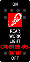 "REAR WORK LIGHT"  Black Switch Cap single Red Lens  ON-OFF