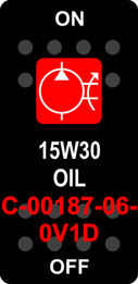 "15W30 OIL"  Black Switch Cap single Red Lens  ON-OFF
