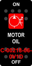 "MOTOR OIL"  Black Switch Cap single Red Lens  ON-OFF